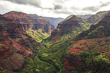 Mountains At Waimea Canyon State Park in Hawaiian Island Of Kauai