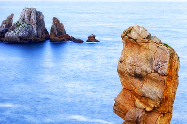 Scenic View Of Costa Quebrada During Sunrise In Cantabria, Spain