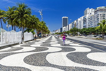 Pavement lining Copacabana Beach, Rio de Janeiro, Brazil