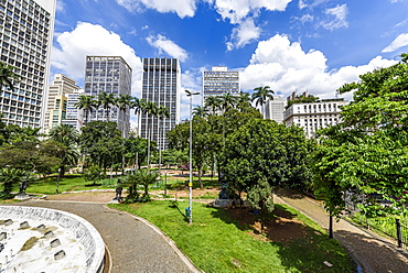 Vale do Anhangabaú green area in central São Paulo, Brazil