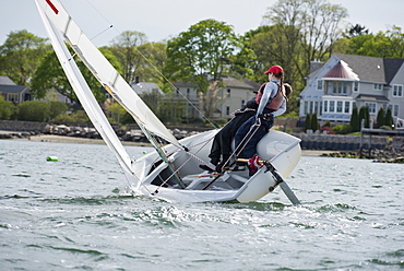 Junior sailors practicing in Rhode Island