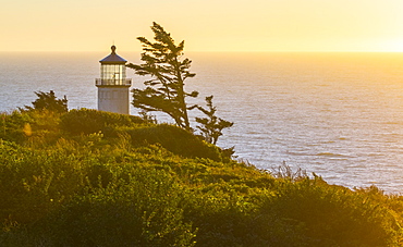 Cape Disappointment Lighthouse at Sunset
