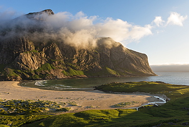 Evening light over Horseid beach, Moskenesøy, Lofoten Islands, Norway