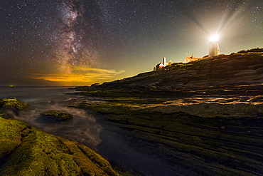 The Milky Way next to Pemaquid Point Lighthouse in Maine.