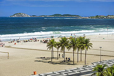 View from above to Copacabana Beach in Rio de Janeiro, Brazil