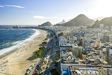 Aerial view to Copacabana Beach in Rio de Janeiro, Brazil