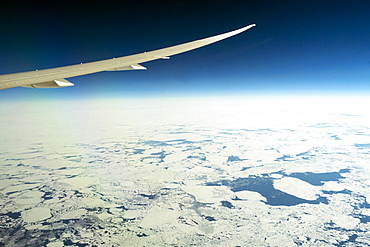 Melting sea ice off the Western Coast of Greenland seen from a 787 Dreamliner.