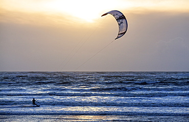 Kite surf at Le Fort Bloqué beach during winter time.