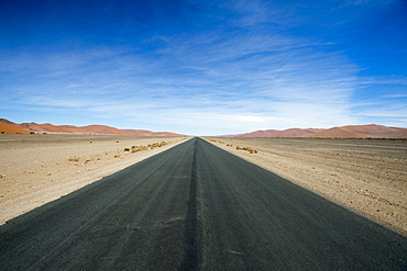 Empty road in desert, Namib Naukluft National Park, Namibia