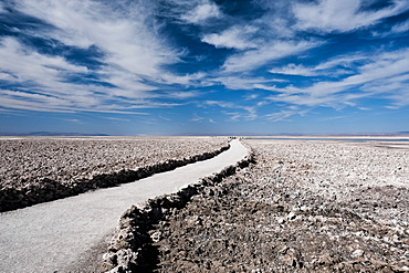 Pathway of Laguna Chaxa outside of San Pedro de Atacama, Chile