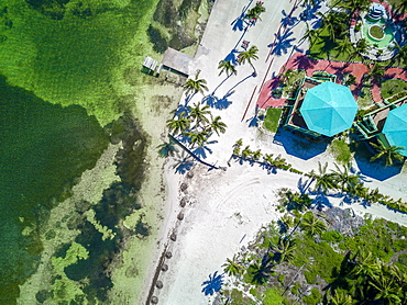 High angle view of colorful Belize