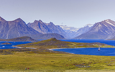 Majestic view of beautiful scenery with mountains, Unnartoq island, Greenland