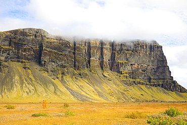 Beautiful natural scenery with majestic mountain with steep cliff, Vatnajokull National Park, Iceland