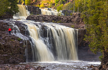 Majestic view of waterfall, Gooseberry Falls, Two Harbors, Minnesota, USA