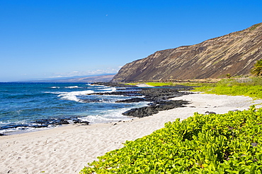 Incredible views from the hard to reach beach at Halape along the Puna Coast Trail in Hawaii Volcanoes National Park on the Big Island. This beach is a turtle nesting sanctuary protected federally by the United States.