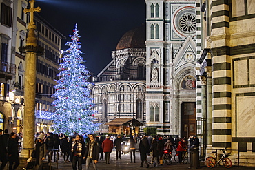 Florence Cathedral, formally the Cattedrale di Santa Maria del Fiore (in English Cathedral of Saint Mary of the Flower) is the cathedral of Florence, Italy, or Il Duomo di Firenze, in Italian. It was begun in 1296 in the Gothic style to a design of Arnolfo di Cambio and was structurally completed by 1436, with the dome designed by Filippo Brunelleschi. The exterior of the basilica is faced with polychrome marble panels in various shades of green and pink, bordered by white, and has an elaborate 19th-century Gothic Revival facade by Emilio De Fabris.