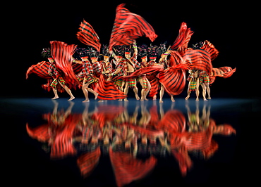 Group of Ifugao tribesman dancing Banaue, Ifugao, Philippines