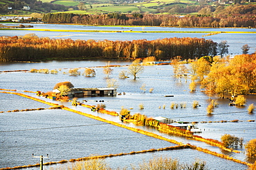 On Saturday 5th December 2015, Storm Desmond crashed into the UK, producing the UK''s highest ever 24 hour rainfall total at 341.4mm. It flooded the Lyth Valley, drowning many farms and houses. Several periods of subsequent heavy rain have kept the Lyth Valley inundated, with no sign of respite. Photo taken on Thursday 10th December 2015.'