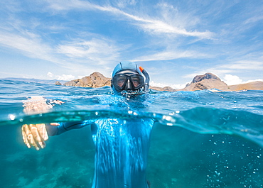 Freediver in the water, Komodo, Nusa Tenggara Timur, Indonesia