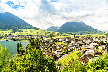 Landscape with Ennetburgen village and Lucerne Lake, Switzerland