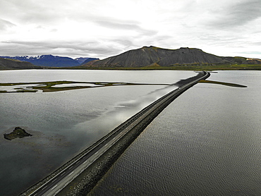 Aerial view of coastal road on Snaefellsnes Peninsula, Iceland