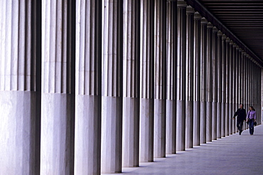 Columns line the entranceway to the concert hall of Agrippa in the Agora, Athens.