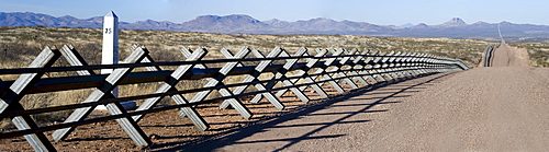 The new Normandy-style border fence runs through parts of eastern Arizona.