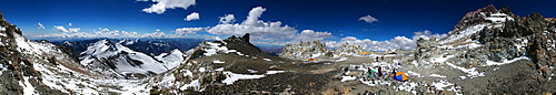 White Rocks campsite on Aconcagua 360 degree panorama