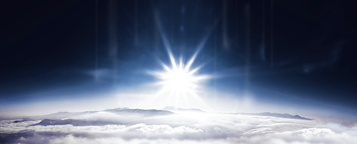 Panoramic photo of sunrise