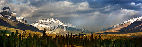 Panorama of mountains and valley