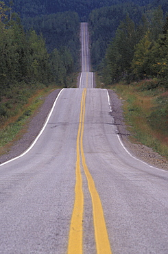 Roadway over rolling hills, Gaspe, Canada