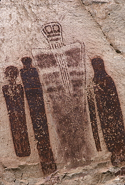 Prehistoric pictographs in Horseshoe Canyon, Canyonlands National Park, Utah.