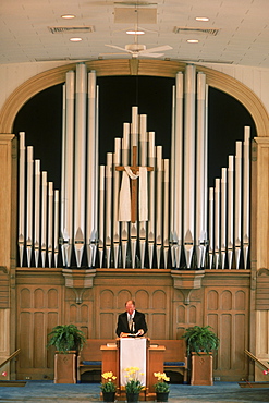 Preaching from the pulpit of Pillar Christian Reformed Church or Pillar Church, where they held the service in the Dutch language until 1911.