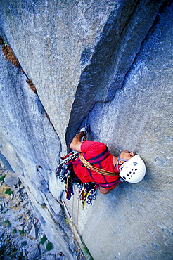 Bob Porter rock climbing, aid climbing, big wall climbing up the Zodiac 5.13+ on El Capitan in Yosemite National Park, California. The team spent three days and two nights on the big wall.