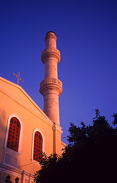 Greece. Western Crete. Turkish Mosque and Dominican Monastery of St Nicholas. Splantzia district of Chania Old Town.