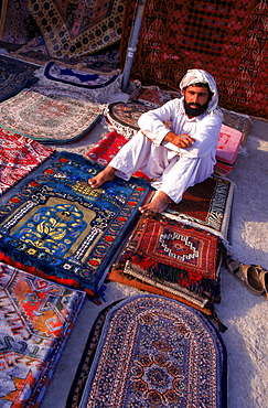 Carpet sellers at the Friday market.