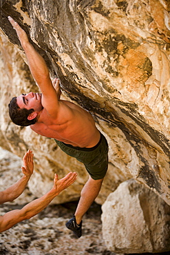 Brett Lowell bouldering in Mallorca, Spain.