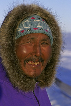 Portrait of an Inuit man.