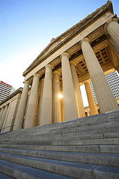 Classical architecture at Legislative Plaza next to the state capitol in downtown Nashville, TN