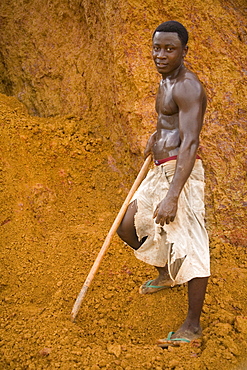 Young Liberian Man with Shovel