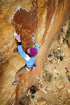 Rock climbing in Smith Rock State Park, Oregon, USA