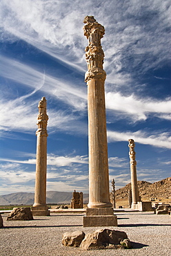 Standing columns at the ruins of Persepolis, Shiraz, Iran