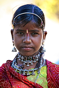 Tribal girl from Rajahstan.  India, 2007.