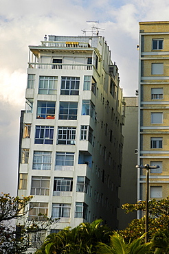 Crooked buildings in Santos, Brazil