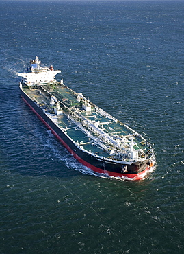 Oil tanker nearing Portland Harbor, Maine.