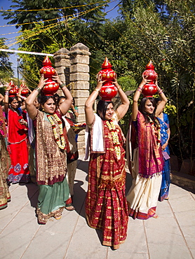 Ritual parade at a wedding in Ahmedabad, Gujarat, India.