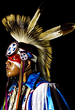 Portrait of a Native American man at a powwow in Mesa Verde, Colorado.