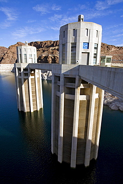 Penstock at historic Hoover Dam near Las Vegas, Nevada.