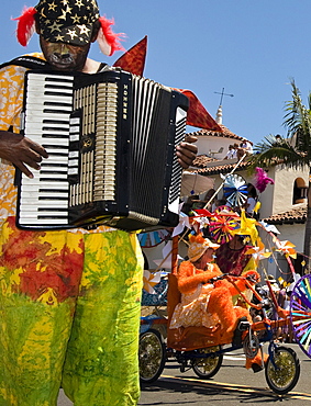 Characters and dancers participate in the annual Santa Barbara Solstice Parade on June 21, 2008. The parade has been a tradition for over 30 years, no motorized vehicles or traditional bands are allowed in the whimsical parade.