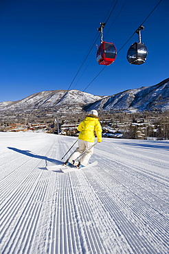 Woman skiing in Aspen, Colorado.